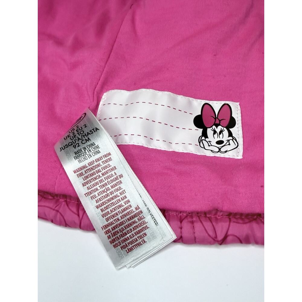 Disney‎ Collection Minnie Mouse All Over Print Hooded Puffer Jacket Pink Sz 2 - Picture 2 of 8